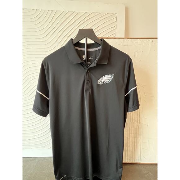 Nike Men’s Philadelphia Eagles Dri-FIT Polo Black Size Large NFL Team Logo - Picture 1 of 7